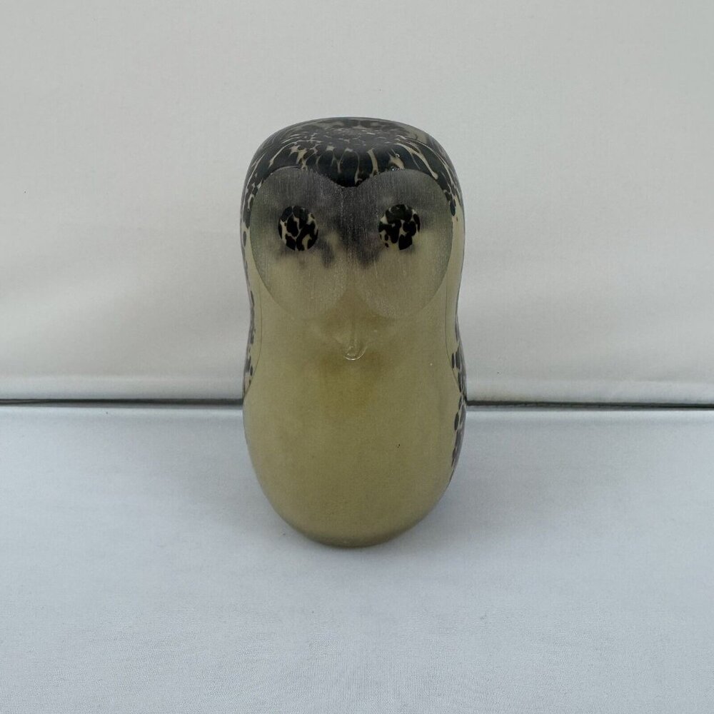 Wedgwood Crystal Glass Owl Art Glass Figurine Paperweight 1970's